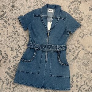 Show Me Your Mumu Denim Short Sleeve Dress with Belt